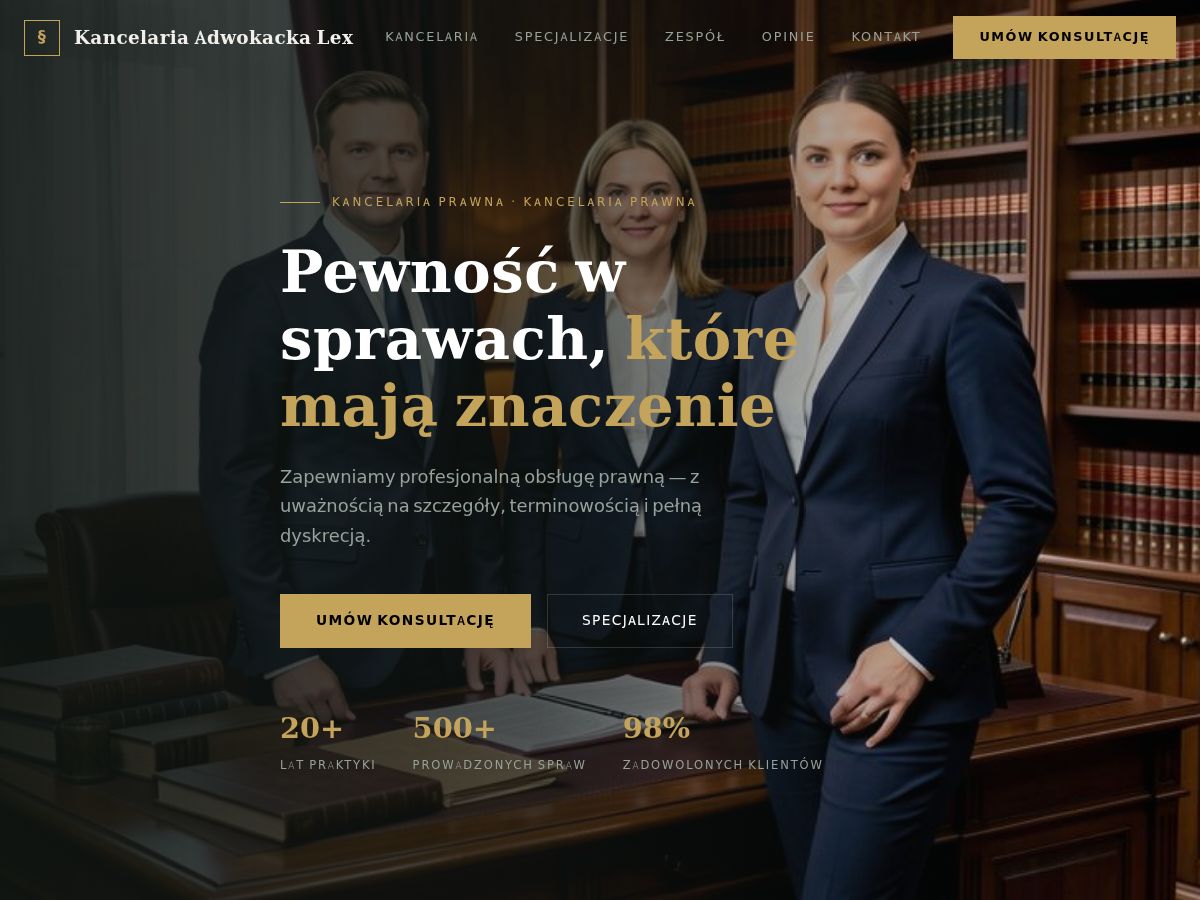 Szablon strony dla kancelarii — WebSimply