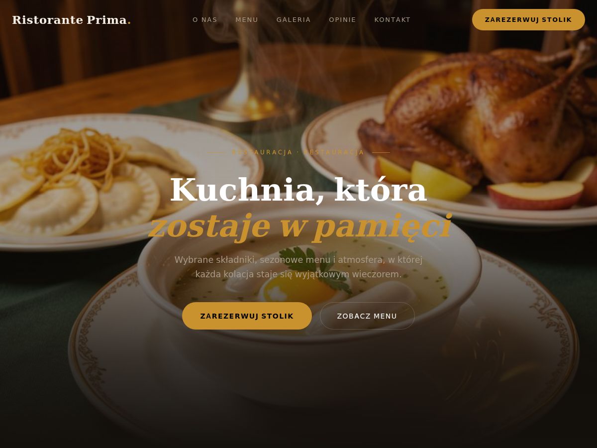 Szablon strony dla restauracji — WebSimply