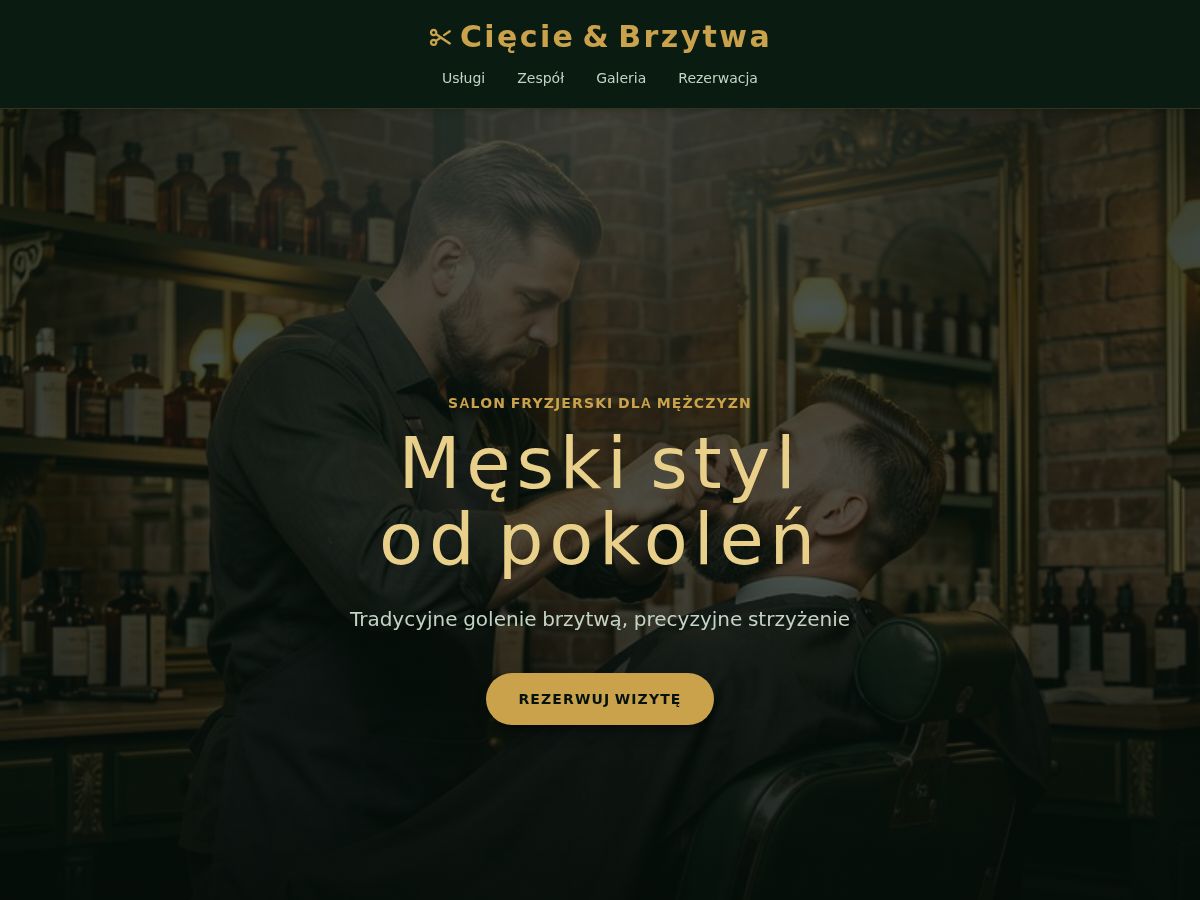 Szablon strony: Salon fryzjerski — WebSimply
