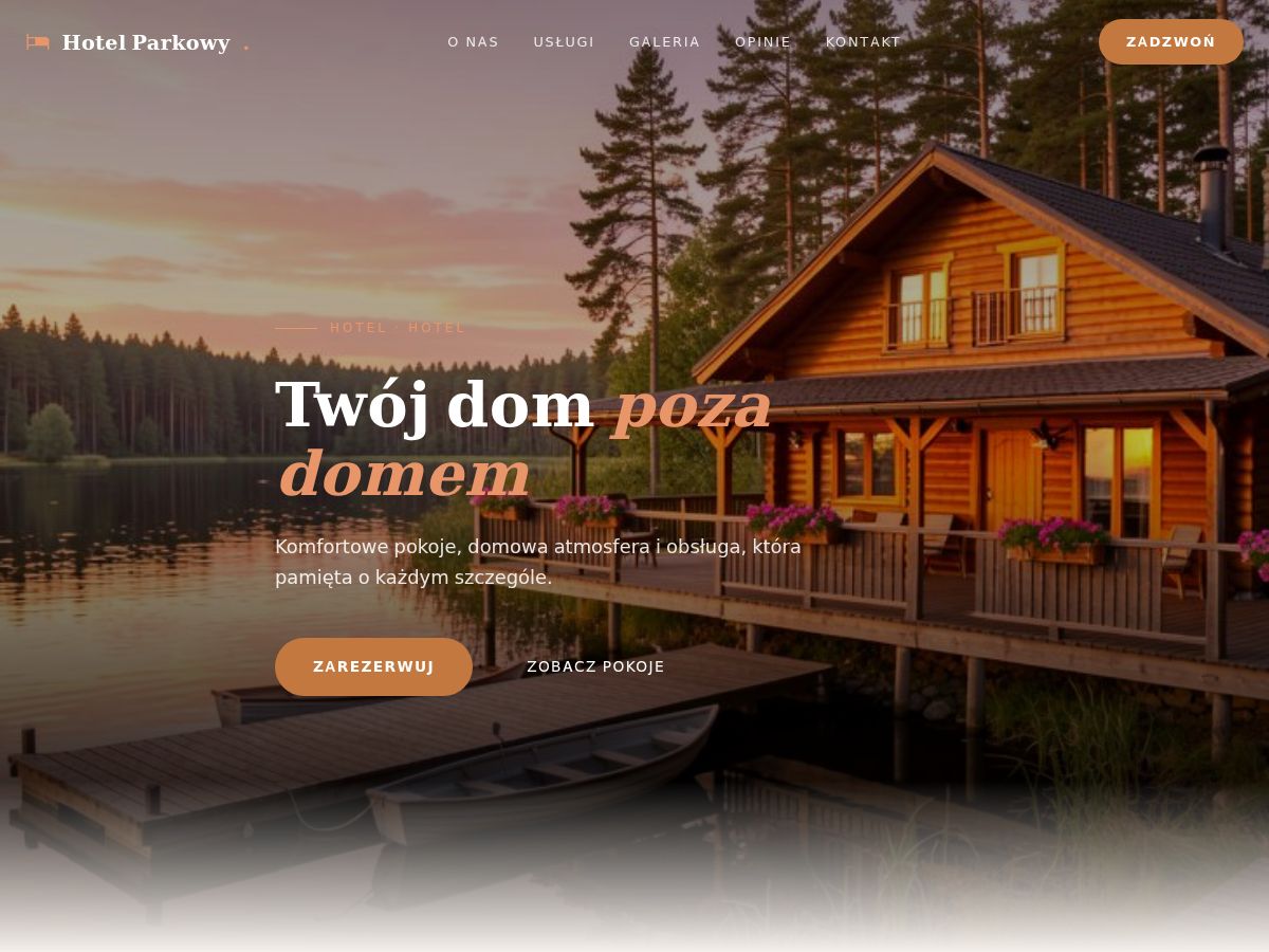 Szablon strony: Hotel butikowy — WebSimply