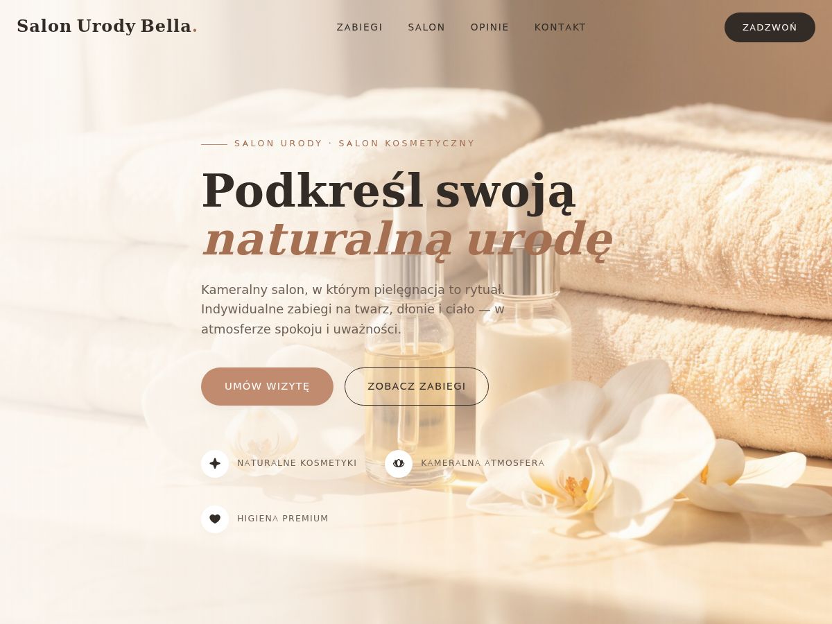 Szablon strony: Salon kosmetyczny — WebSimply