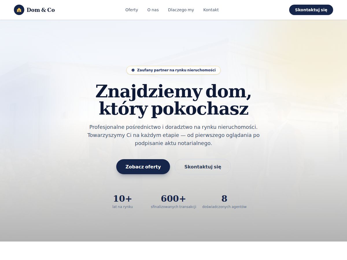 Szablon strony: Biuro nieruchomości — WebSimply