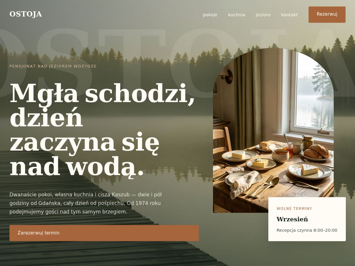 Szablon strony: Pensjonat nad jeziorem — parallax — WebSimply