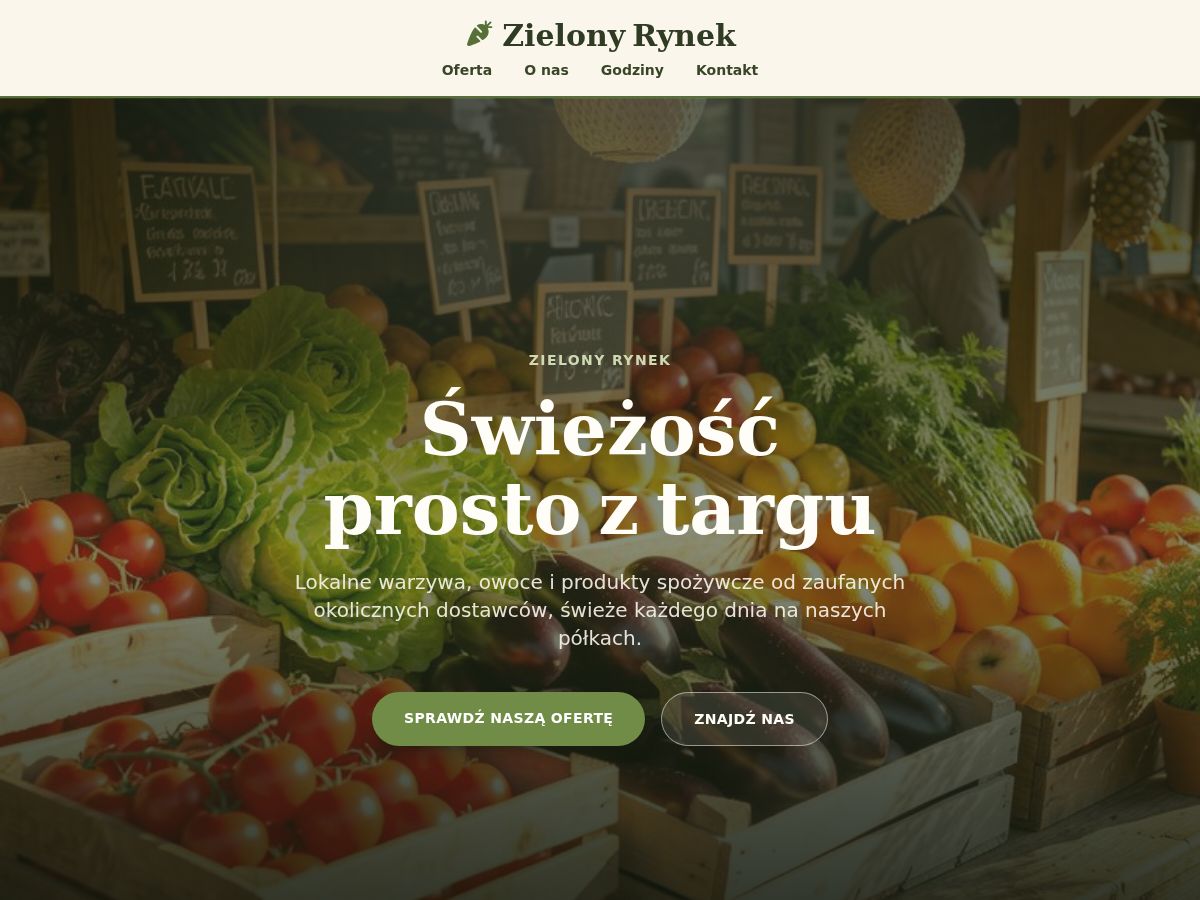 Szablon strony: Sklep spożywczo-warzywny — WebSimply