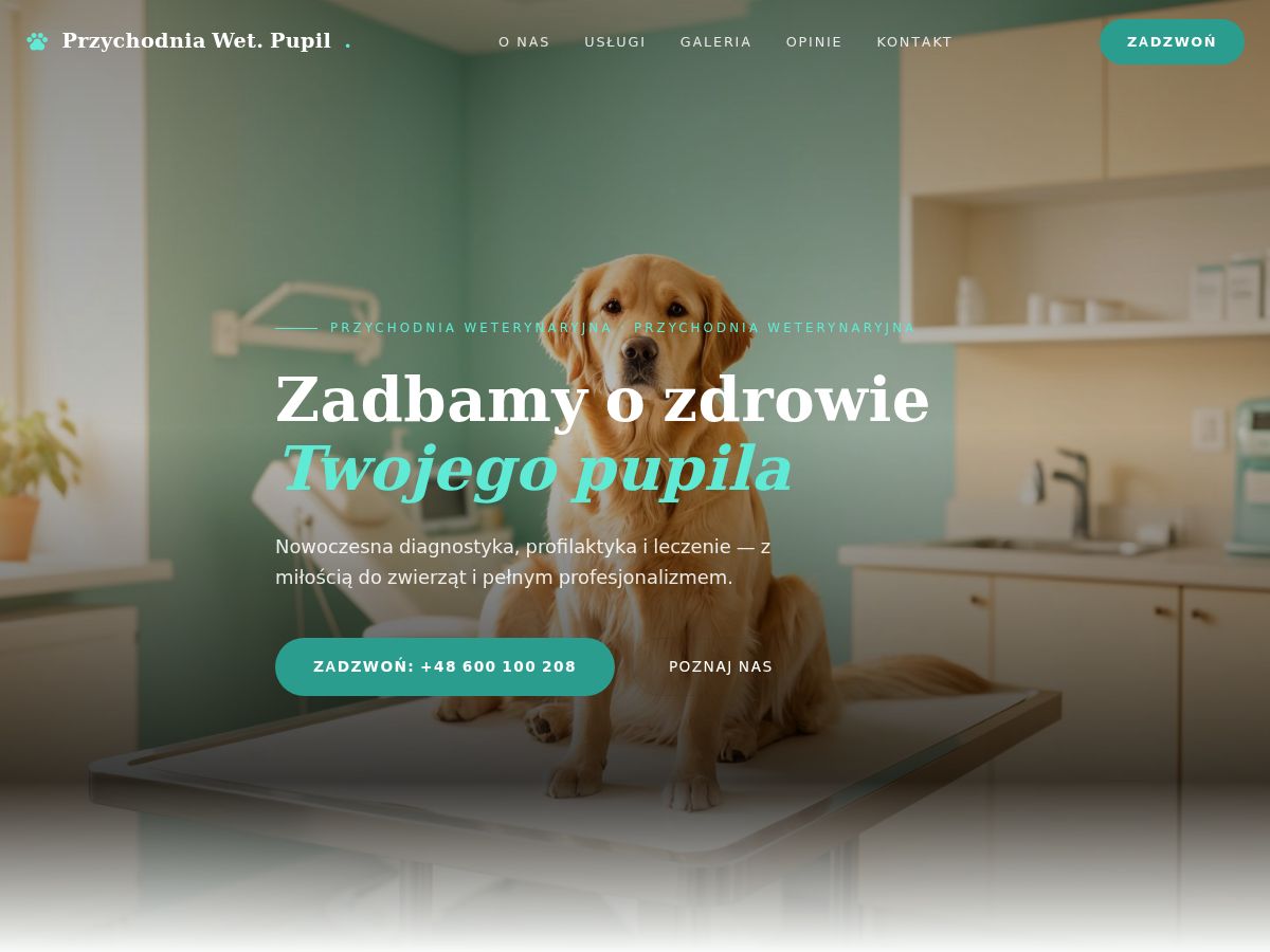 Szablon strony: Przychodnia weterynaryjna — WebSimply