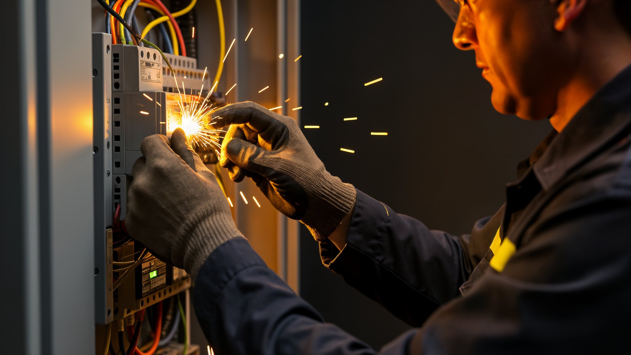 Elektryk przy instalacji
