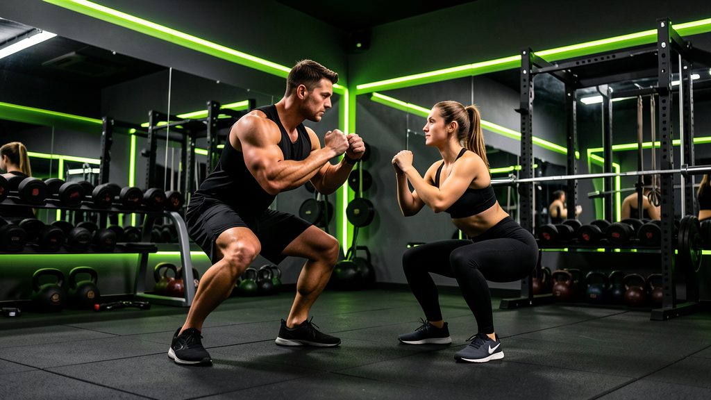 Trener personalny w studio fitness