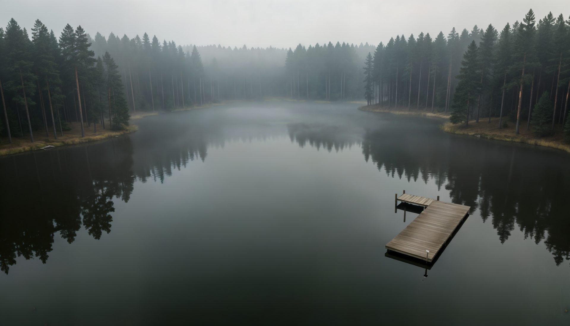 Jezioro Wdzydze o poranku