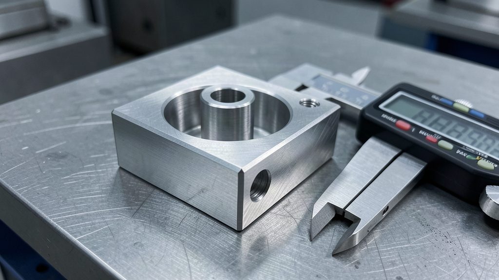 Detal metalowy po obróbce CNC